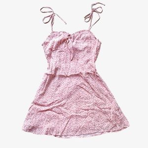 Floral Pink Tie Mini Dress NWT